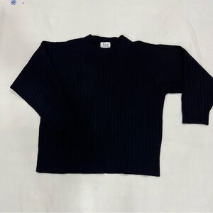 John Smedley Pullover Sweater Mens Size Extra Large Black 100% Wool England Made